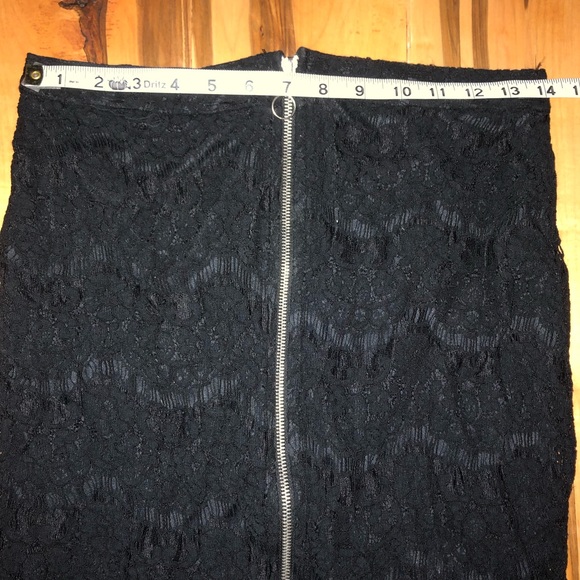 Front Zipper pencil lace look pencil skirt large black - Picture 9 of 10